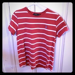 Polo Pink and White Striped T-Shirt